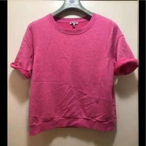 Juicy Couture Womens Pink Short Roll Up Sleeve Sweatshirt Size L